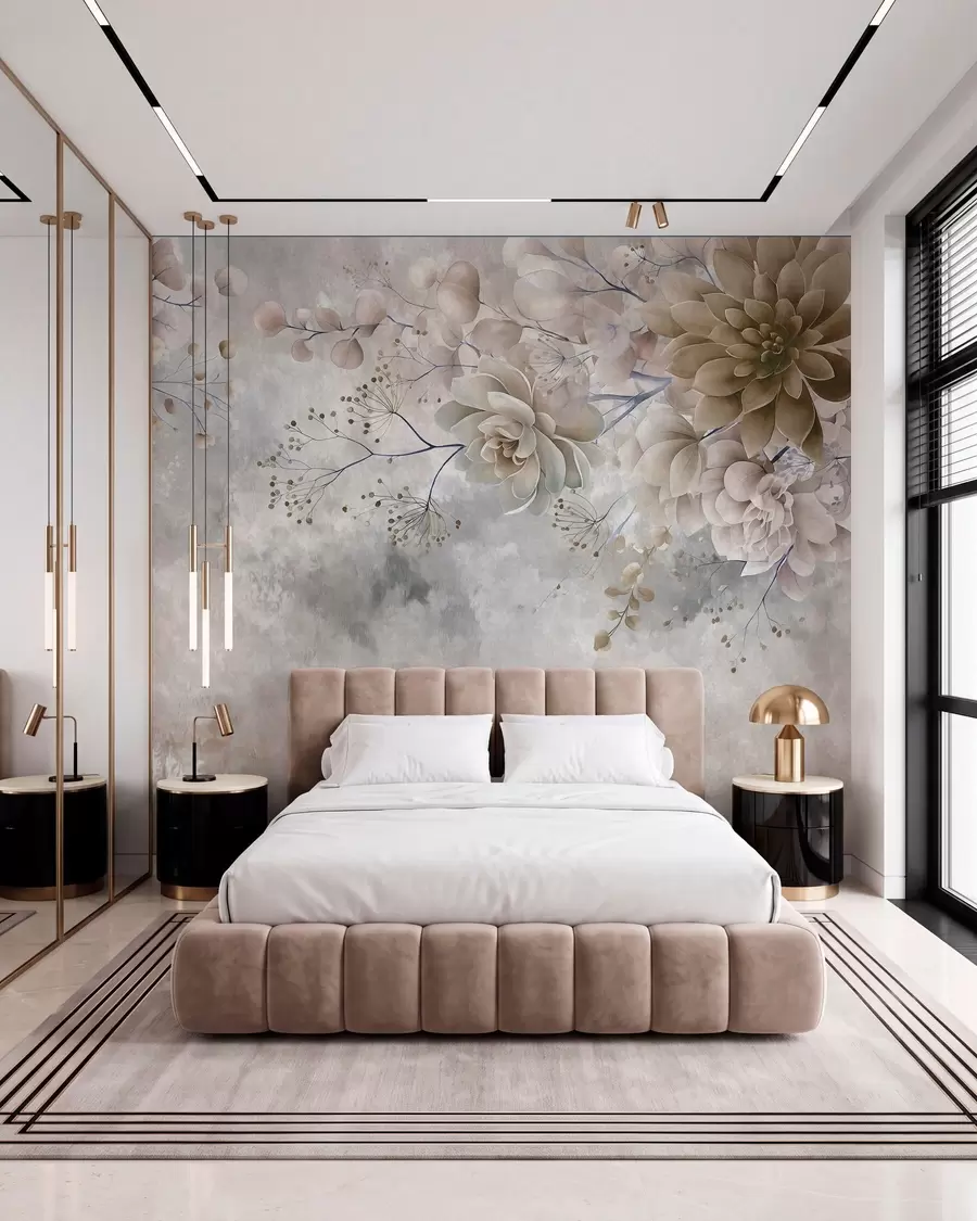 wall murals Sepia Bouquet w05753