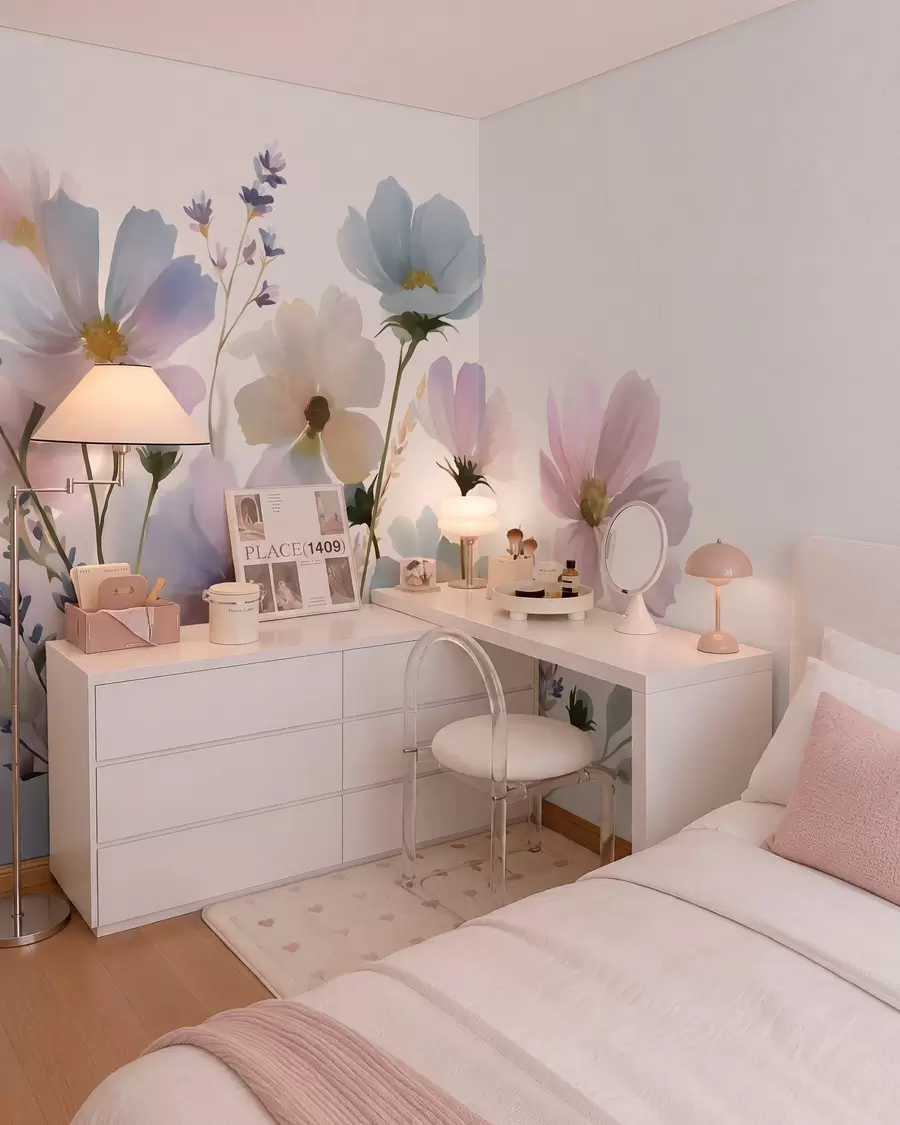 wall murals Wildflowers in a watercolour style w05755
