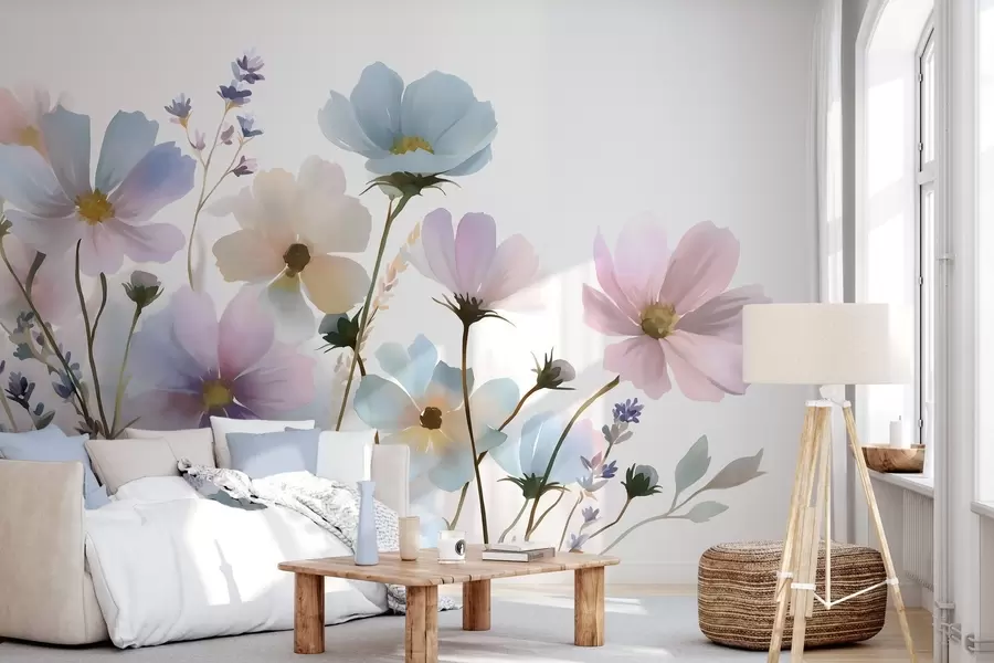 wall murals Wildflowers in a watercolour style w05755