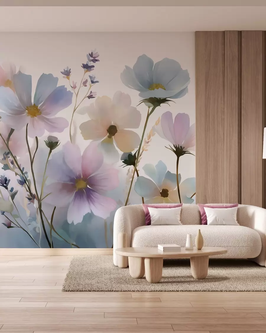 wall murals Wildflowers in a watercolour style w05755