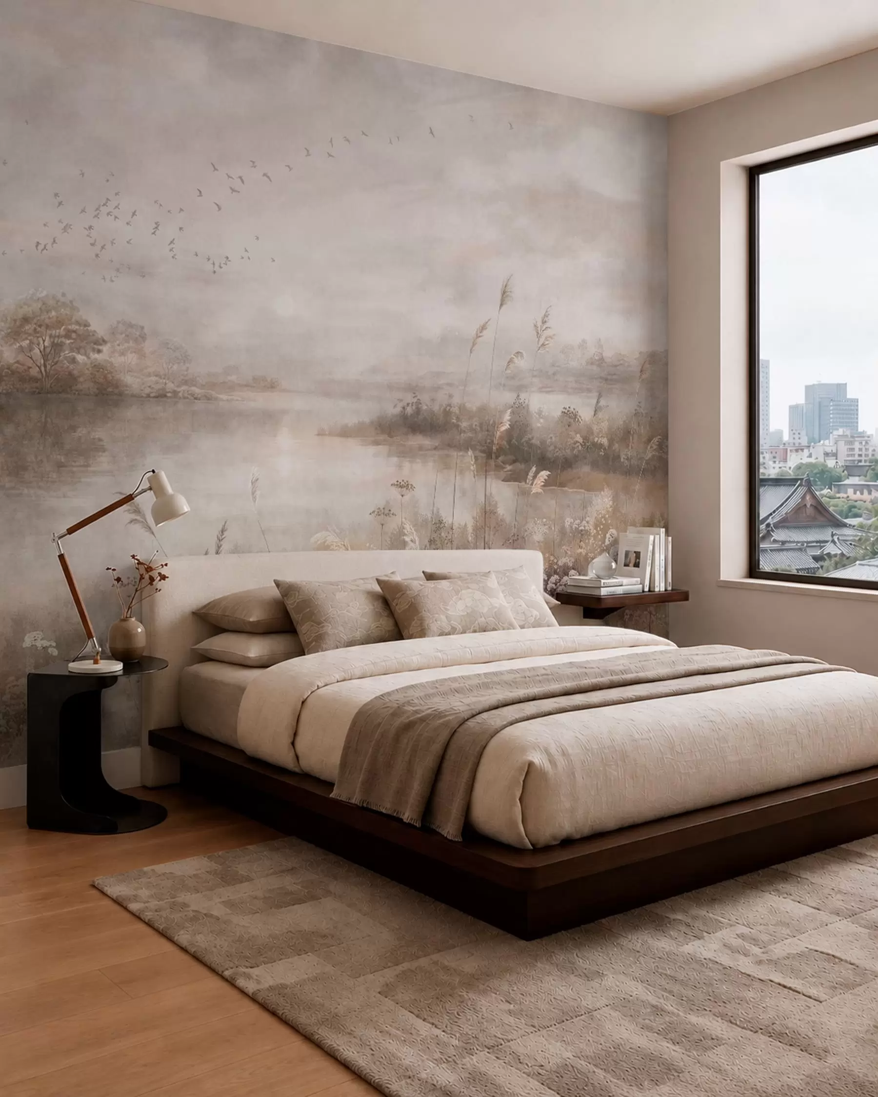 wall murals Sepia Lake w05813