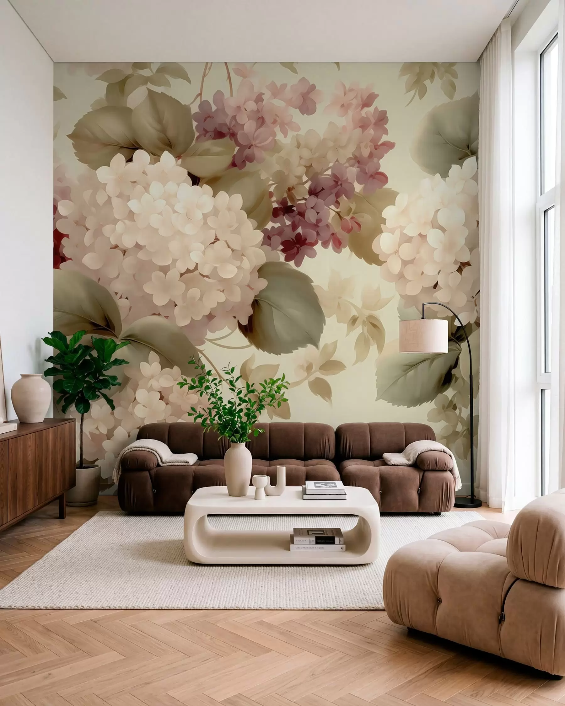 wall murals Hydrangea flowers w05436