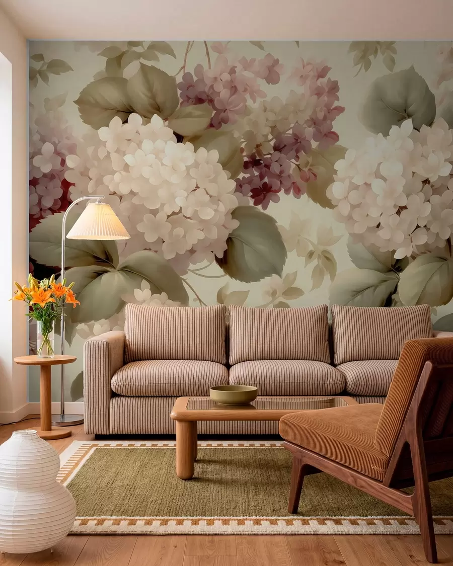 wall murals Hydrangea flowers w05436