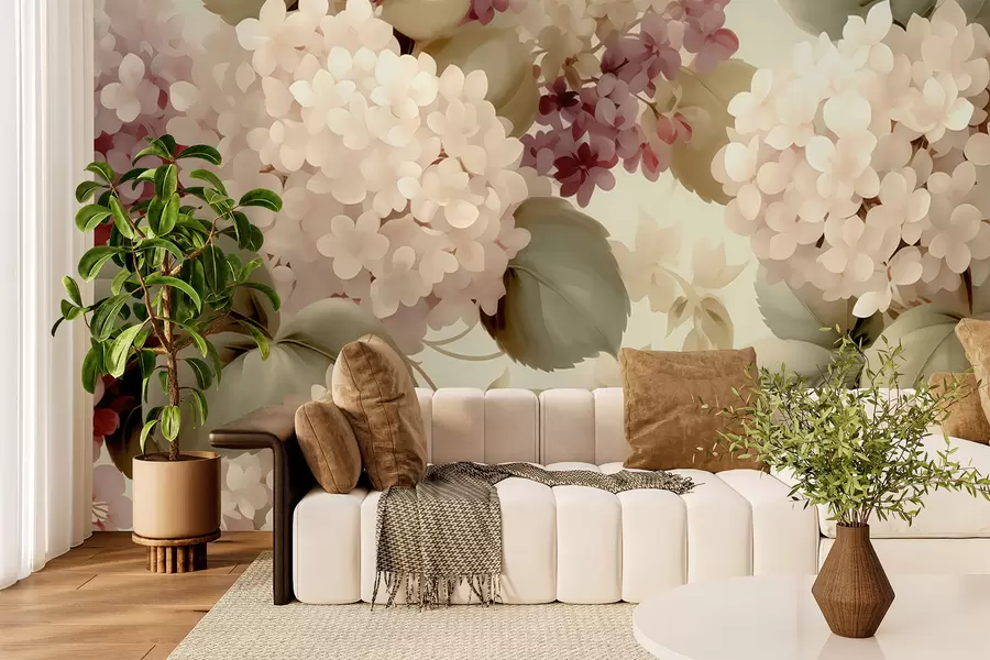 wall murals Hydrangea flowers w05436