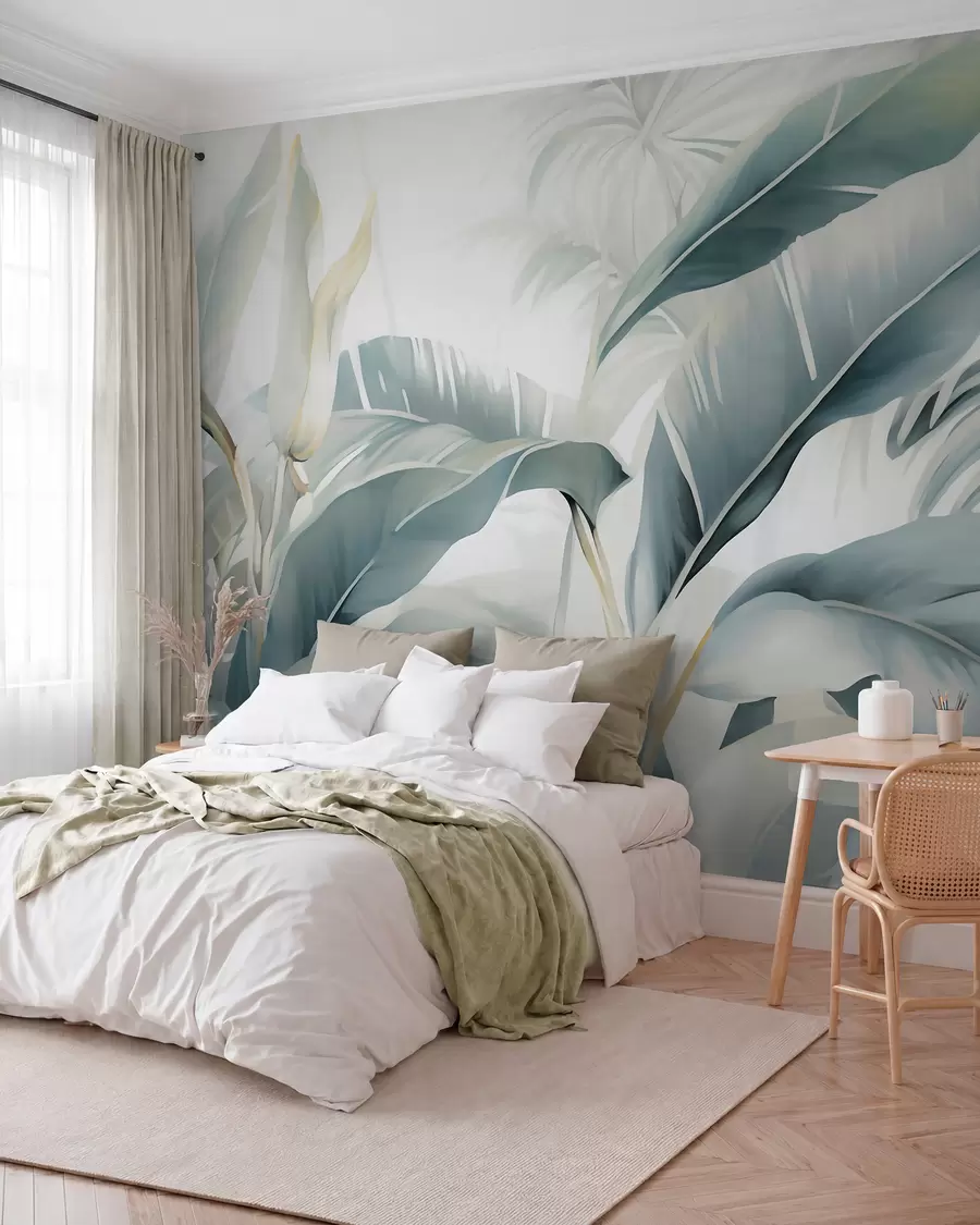 wall murals Long banana leaves w05775