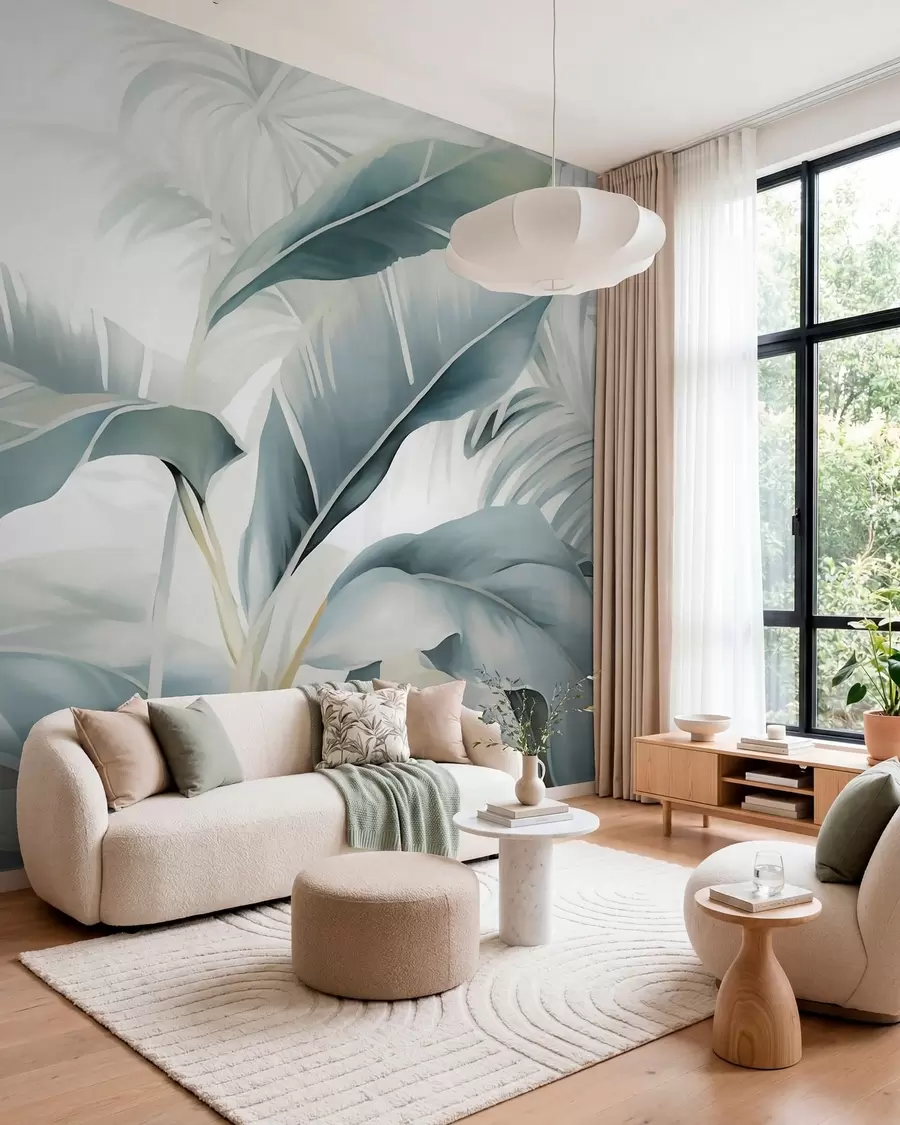 wall murals Long banana leaves w05775