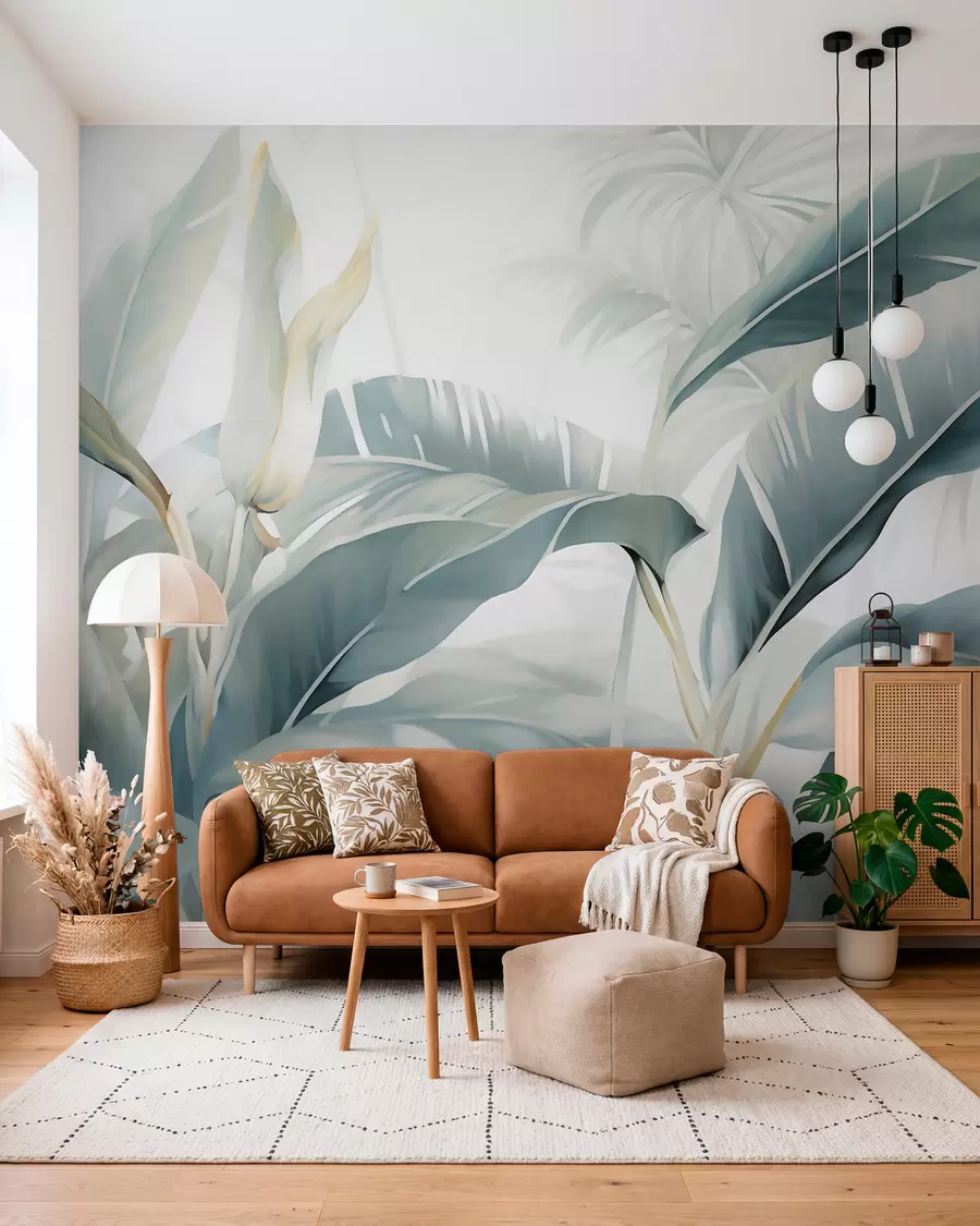 wall murals Long banana leaves w05775