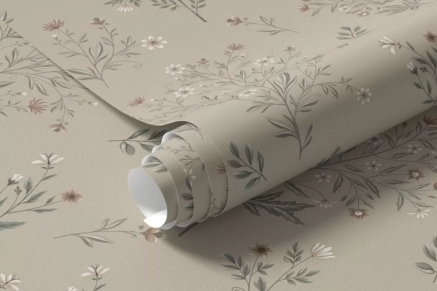 wall murals Delicate Wildflowers and Branches a01245