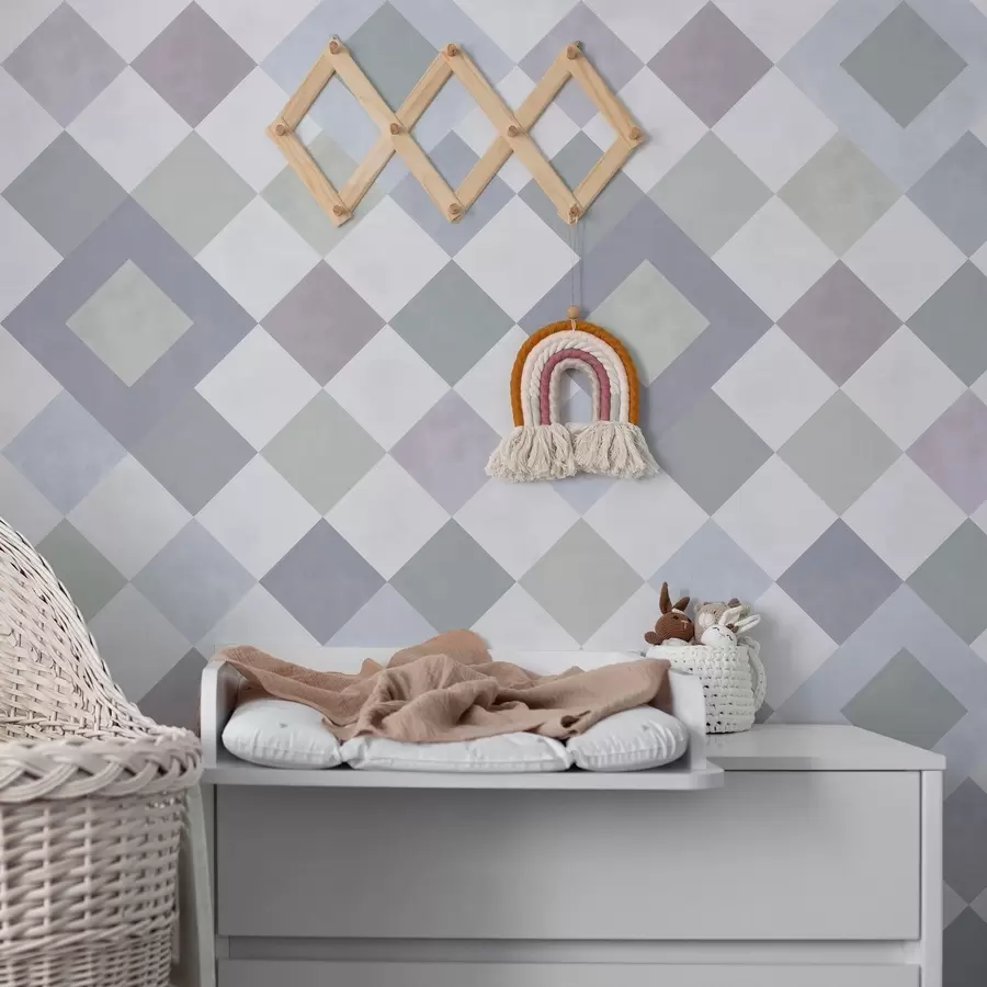 wall murals Diamonds in Cool Gray-Blue Tones a01247v1