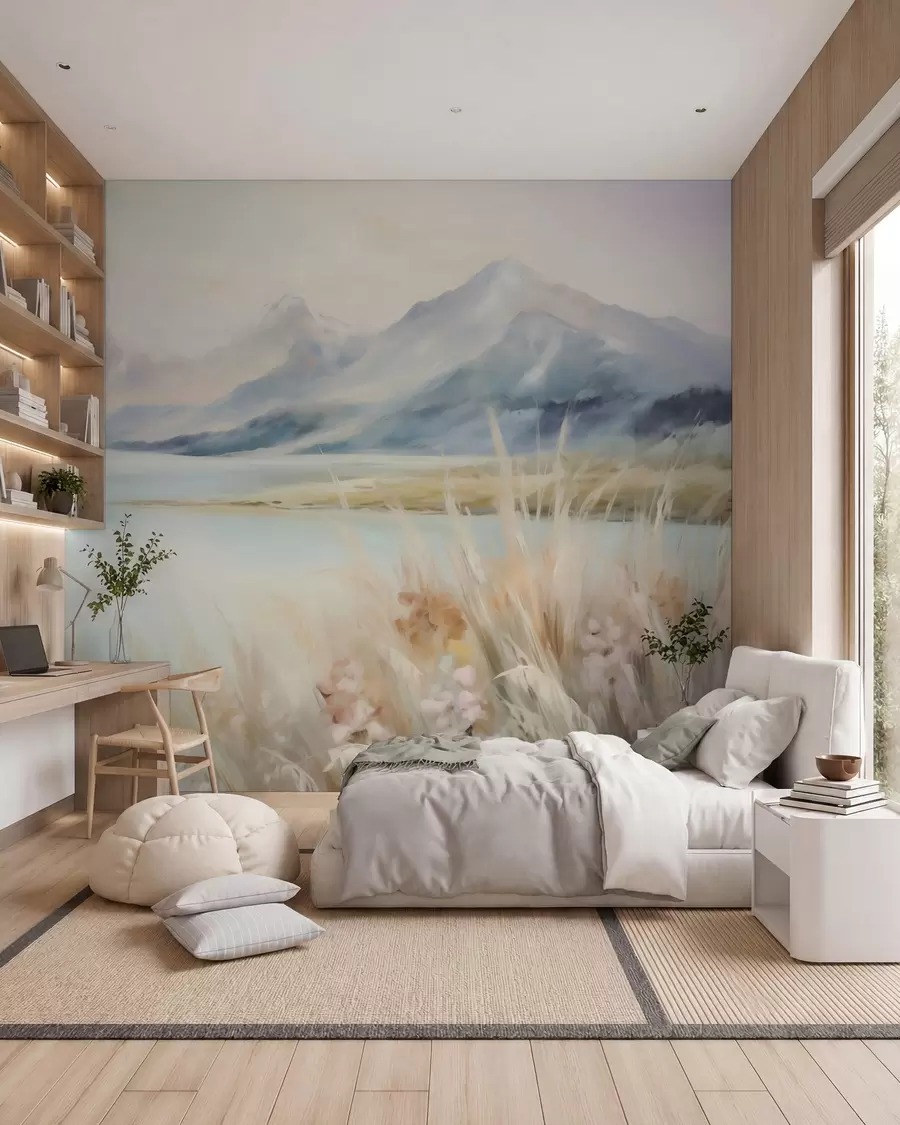 wall murals Lake and mountains w05824