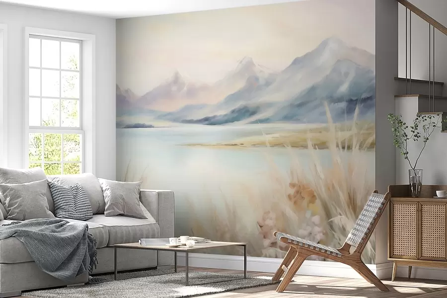 wall murals Lake and mountains w05824