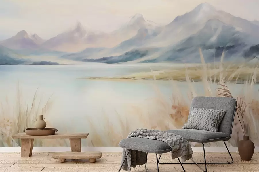 wall murals Lake and mountains w05824