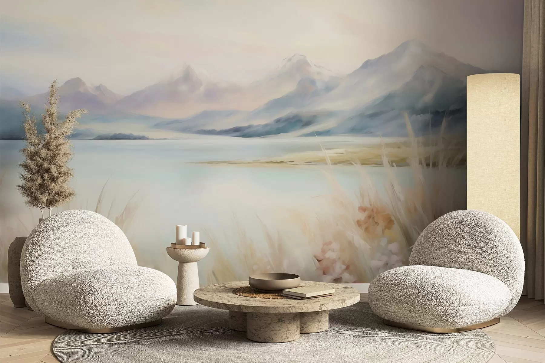 wall murals Lake and mountains w05824