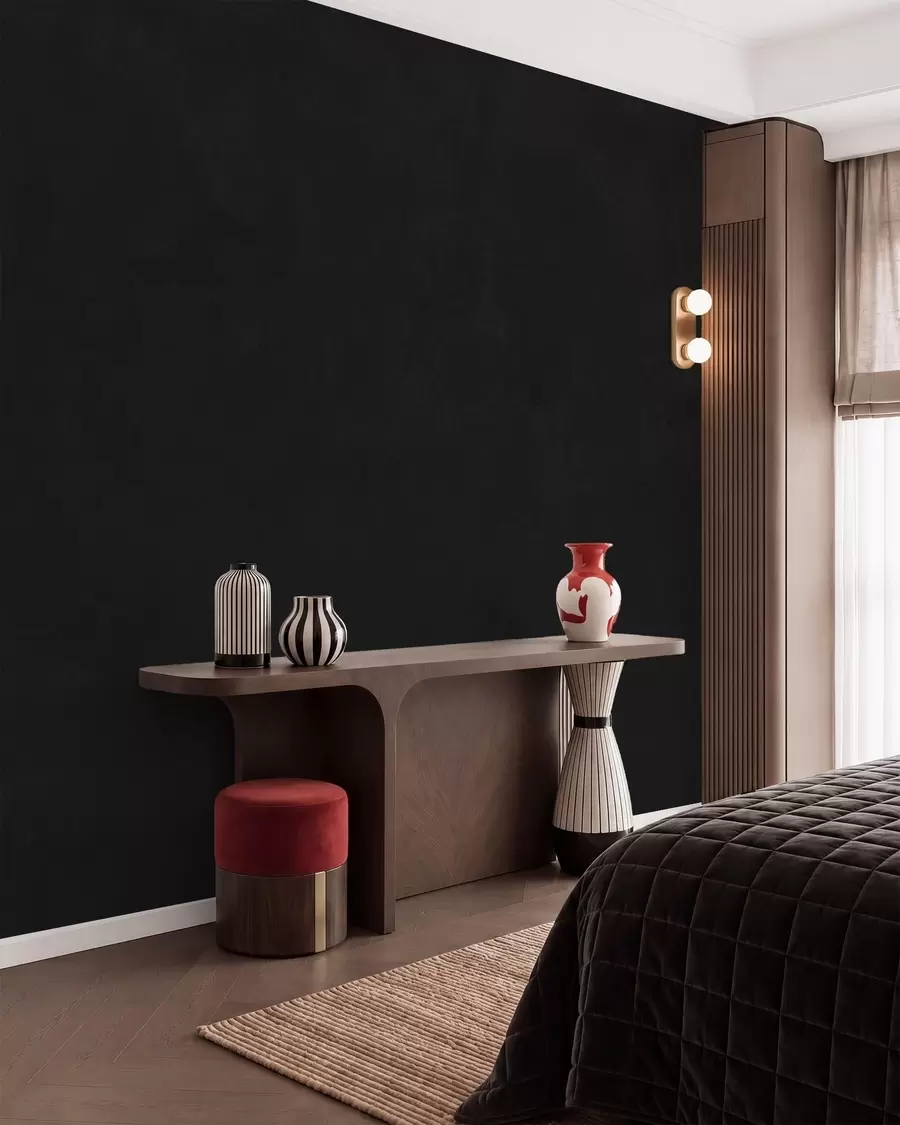 wall murals Deep charcoal tone with soft texture and subtle smoky transitions w05814v4