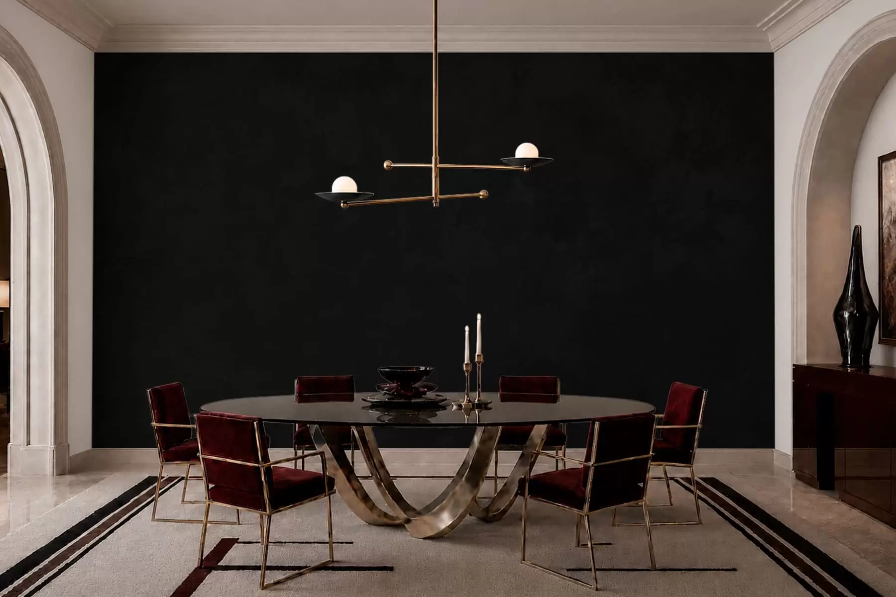 wall murals Deep charcoal tone with soft texture and subtle smoky transitions w05814v4