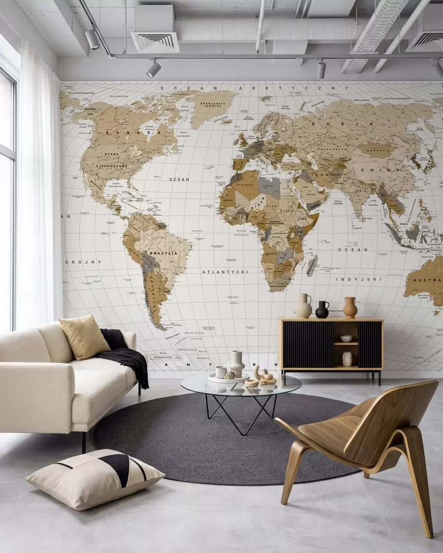 wall murals World Map with Flags c00016pl