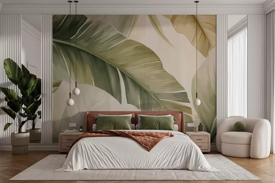 wall murals Long banana leaves w05828