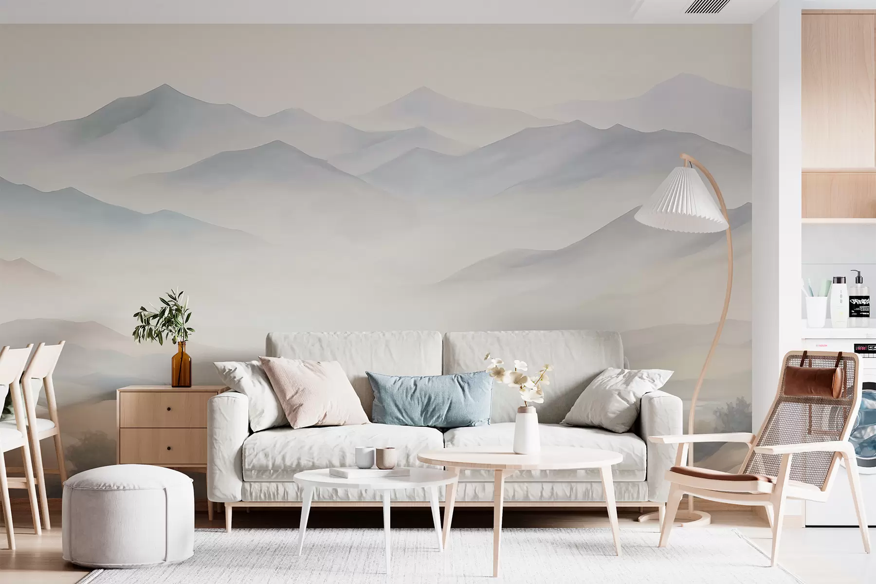 wall murals Textured mountain landscape w05834