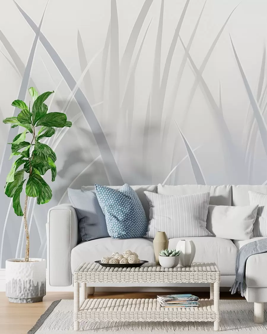 wall murals Grass, sharp leaves w05836