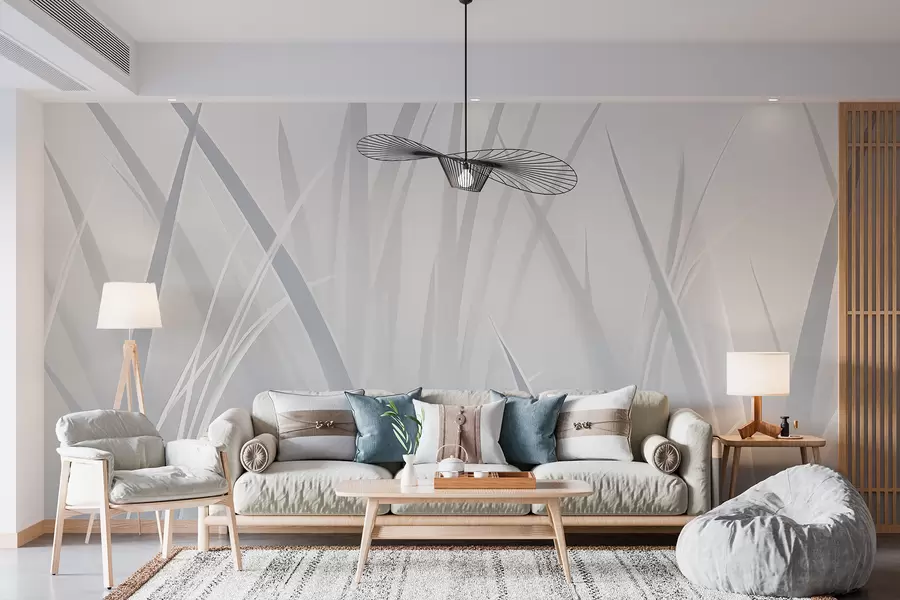 wall murals Grass, sharp leaves w05836