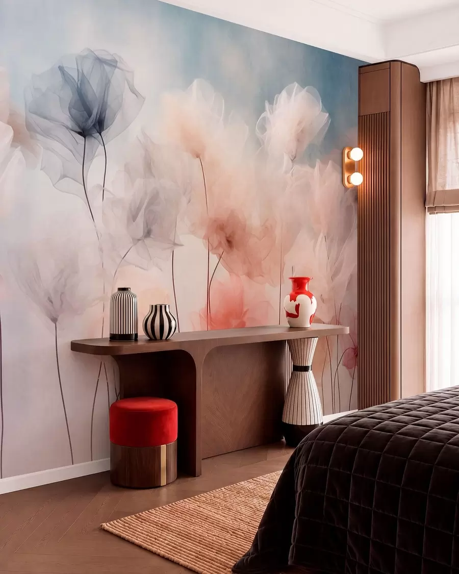 wall murals Airy flowers in delicate pastel shades w05818
