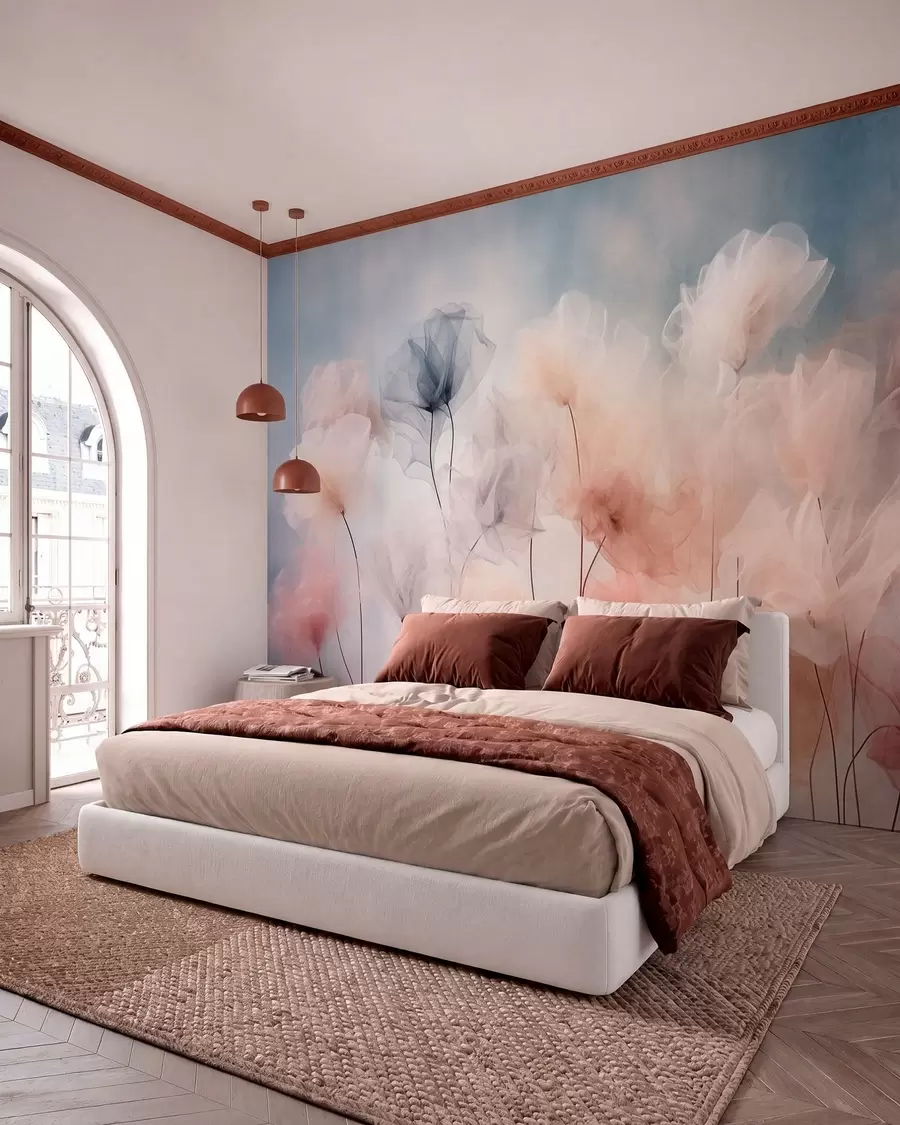 wall murals Airy flowers in delicate pastel shades w05818