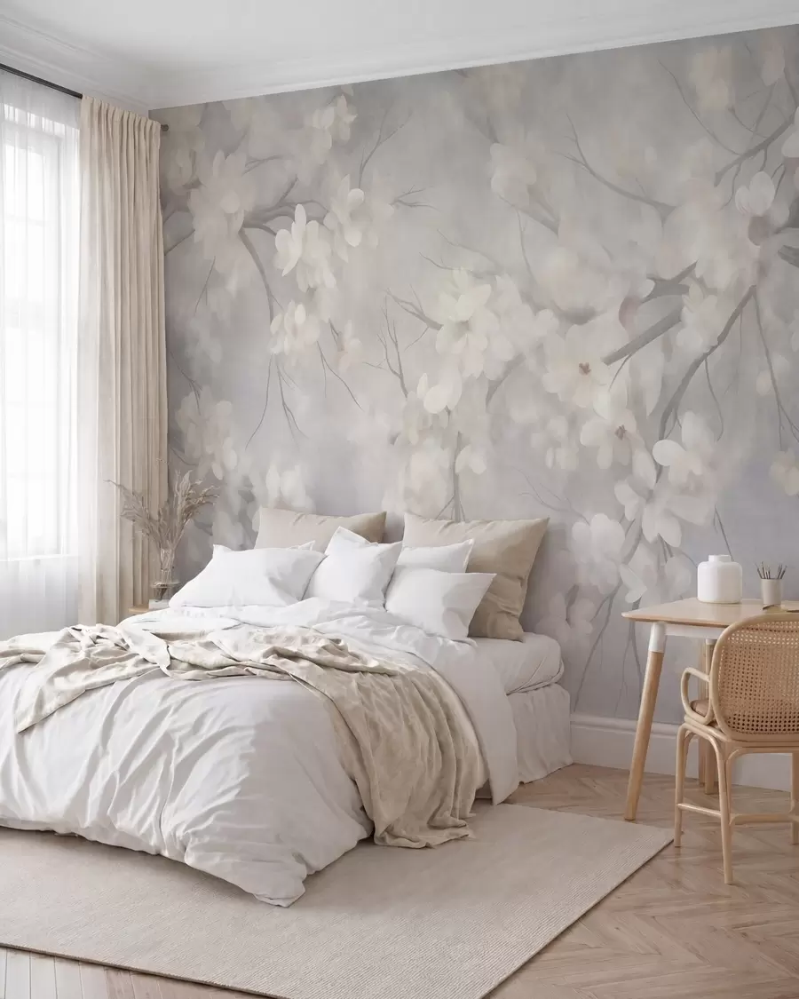 wall murals Misty Cherry Blossom w10012