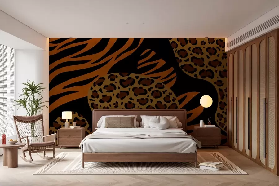 wall murals Wild animal-inspired leopard and tiger patterns w05759