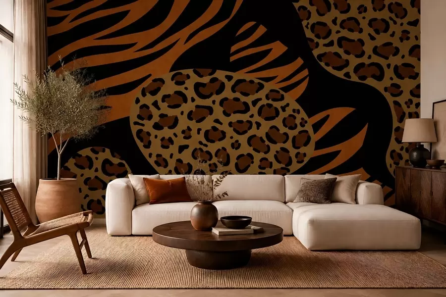 wall murals Wild animal-inspired leopard and tiger patterns w05759