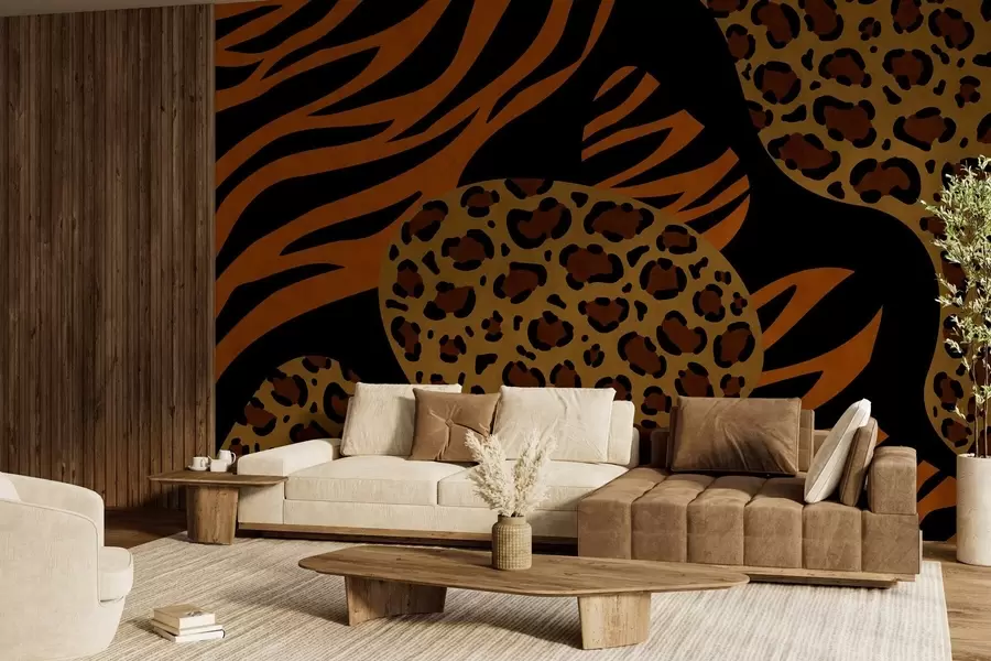 wall murals Wild animal-inspired leopard and tiger patterns w05759