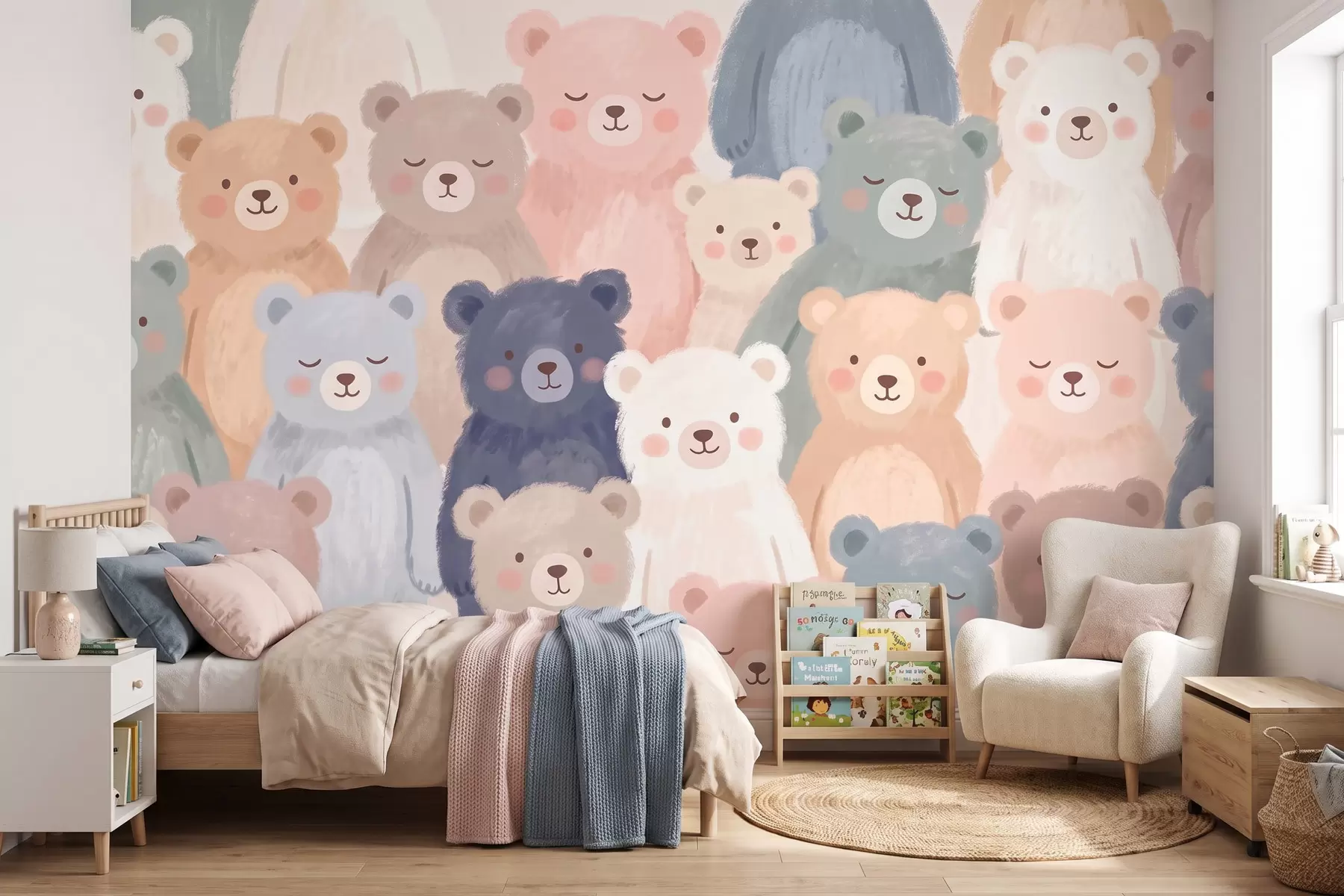 wall murals Bears in pastel colors w10010