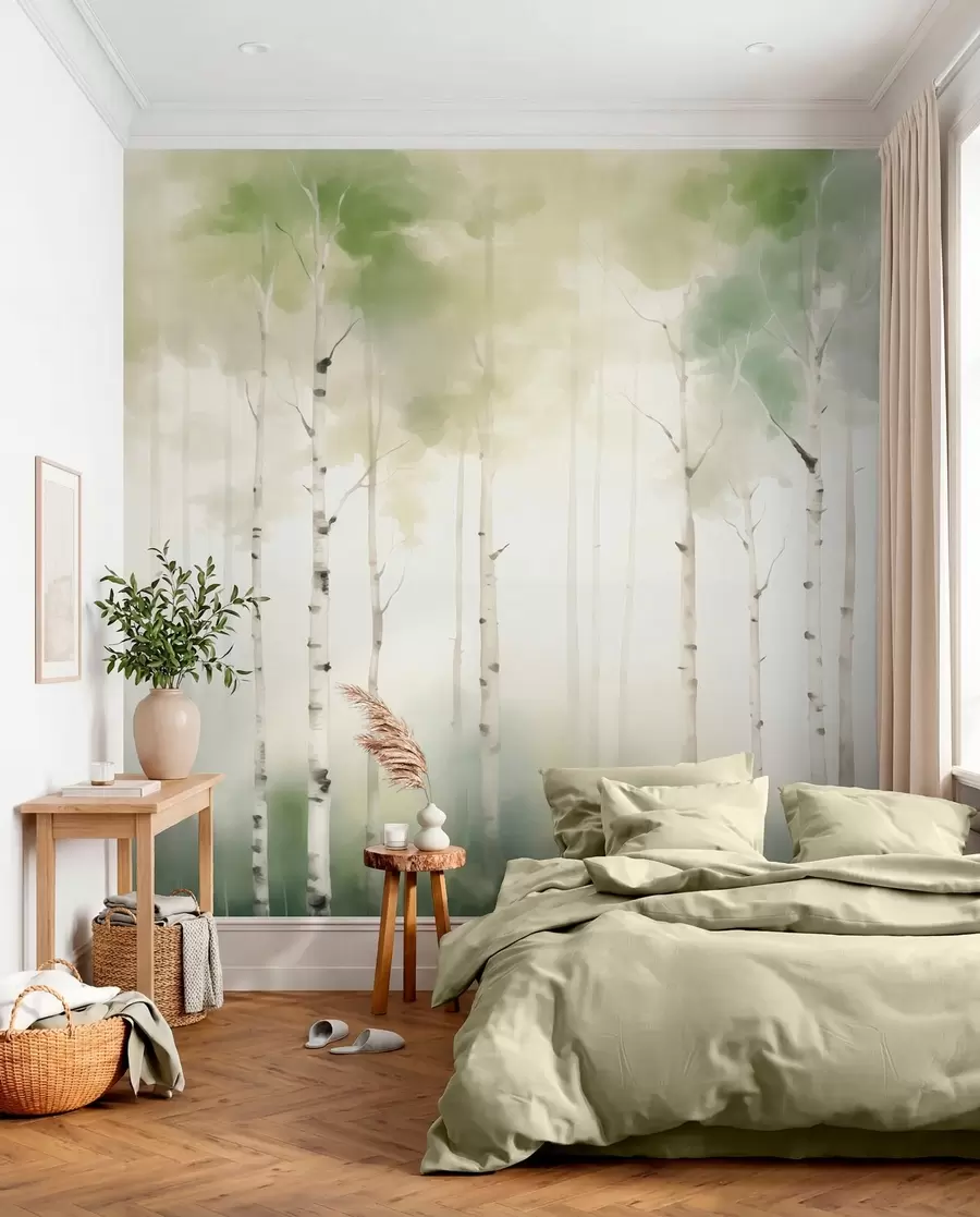 wall murals Birch trees w05676