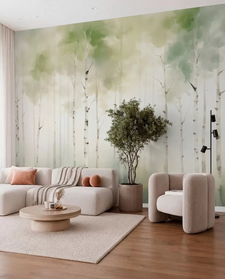 wall murals Birch trees w05676