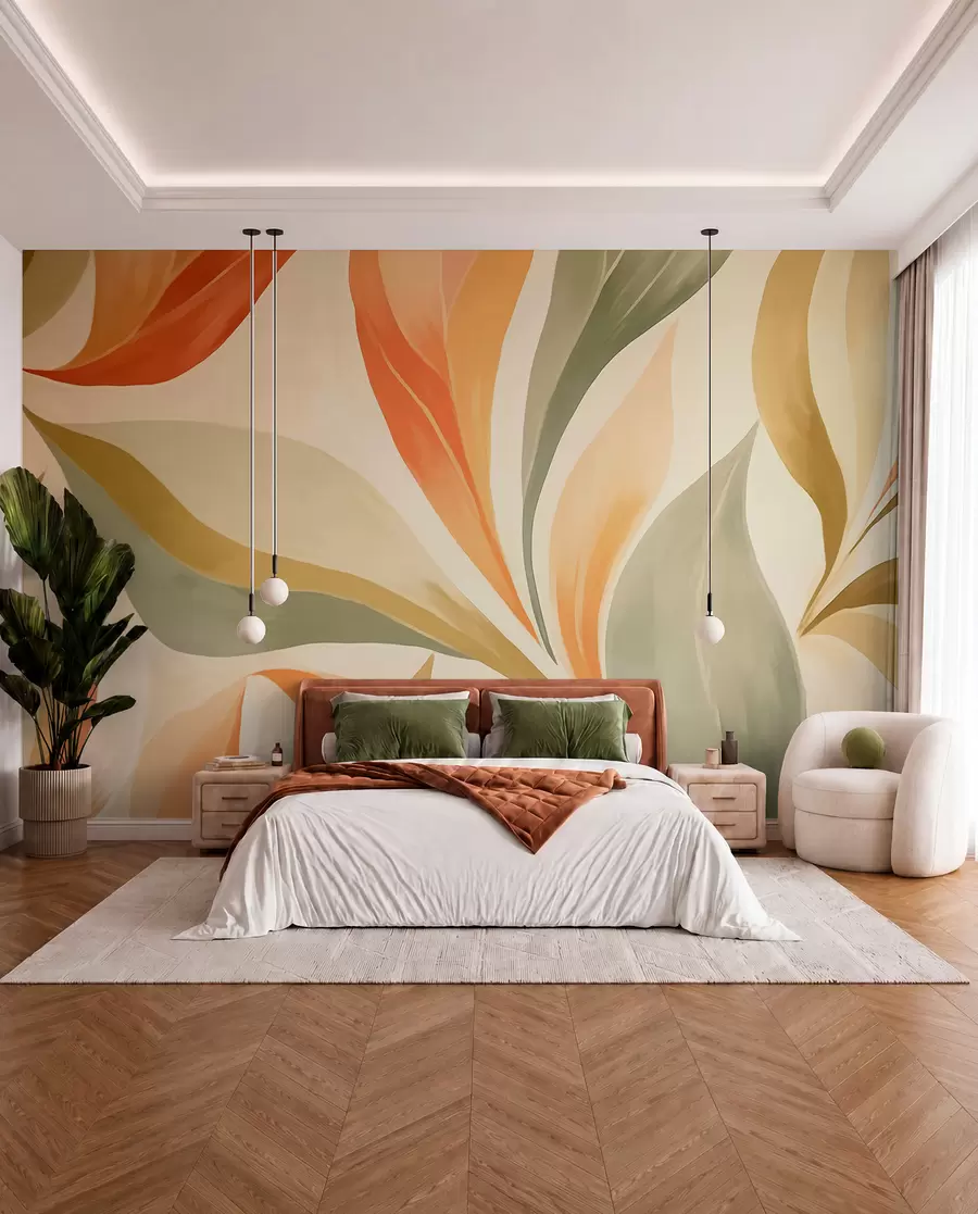 wall murals Pointed leaves w05839