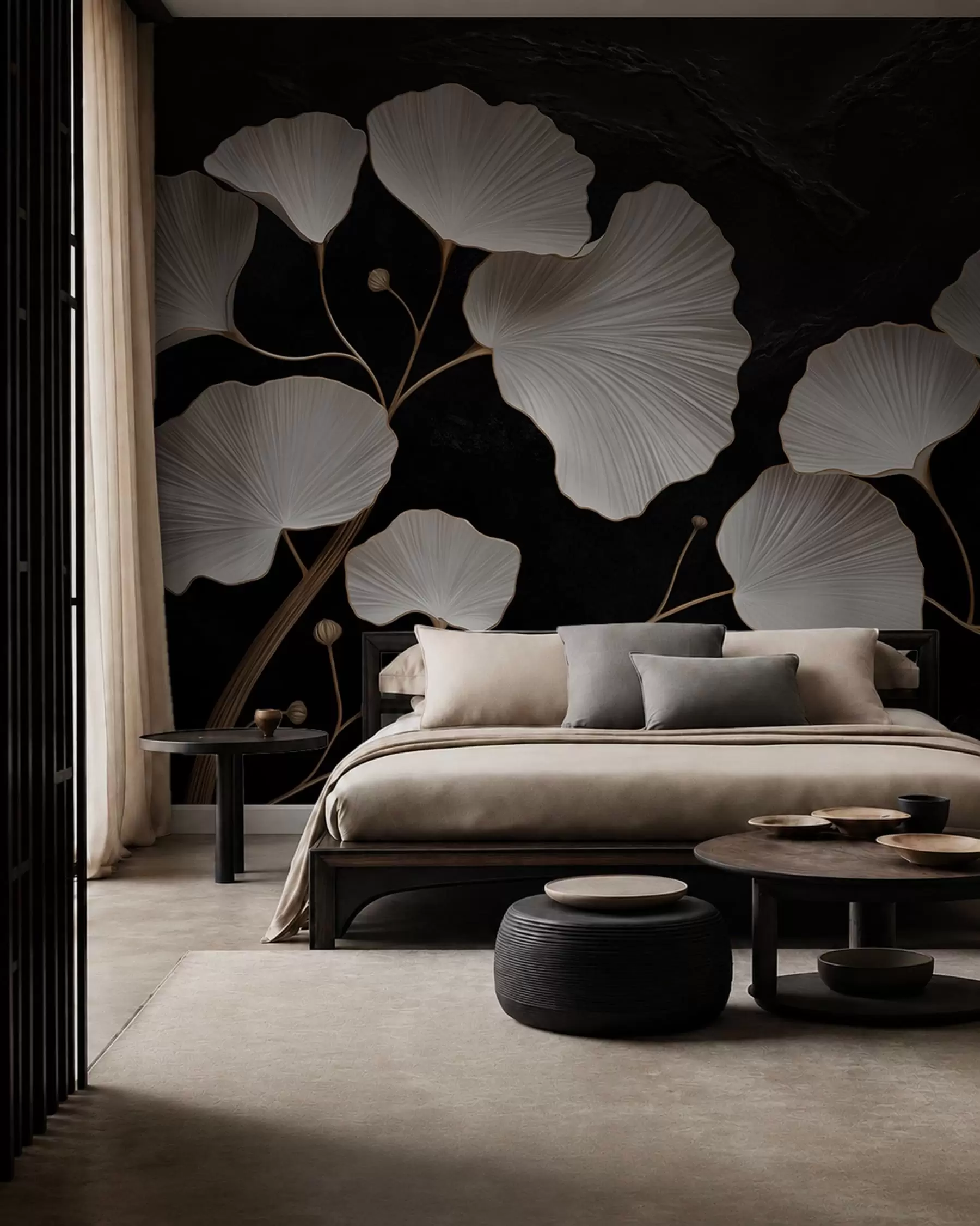 wall murals Night Ginkgo w05860