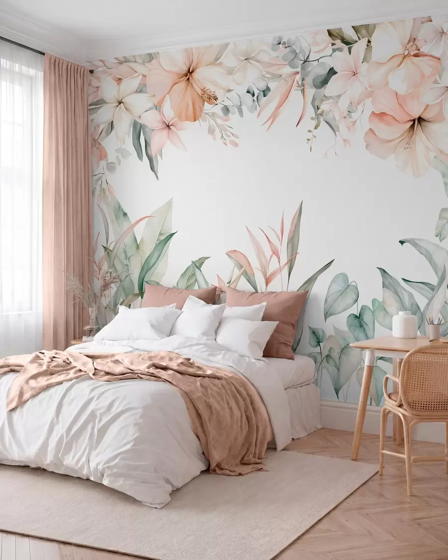 wall murals Blush Tropical Garden w05870