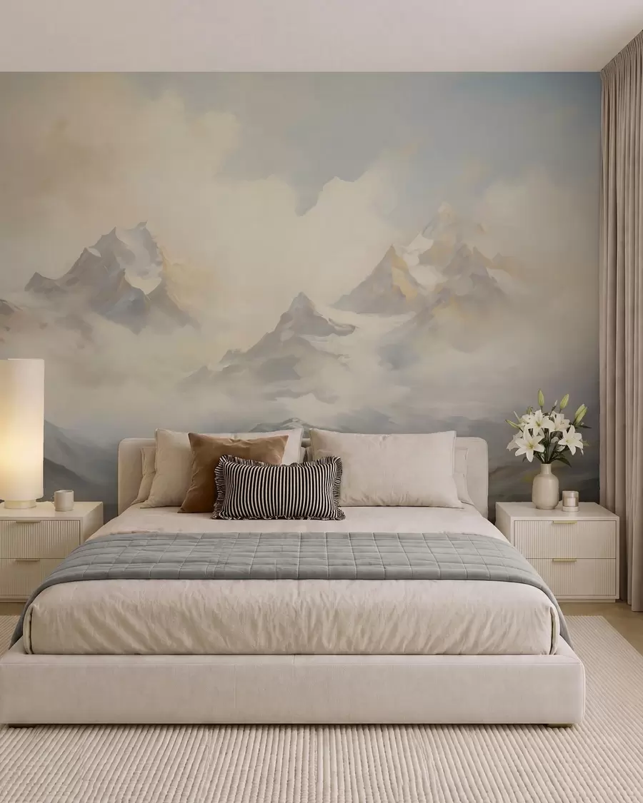 wall murals Mountain landscape imitation of painting w05873