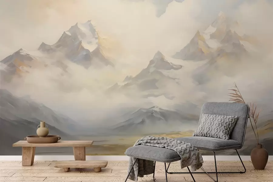 wall murals Mountain landscape imitation of painting w05873