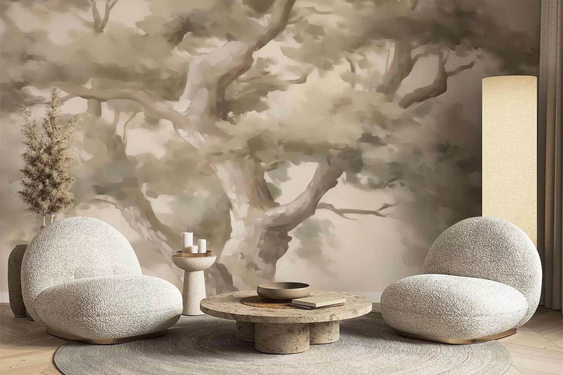 wall murals Abstract tree, imitation of painting w05875