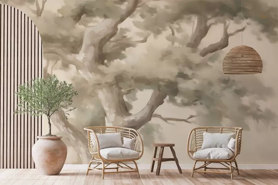wall murals Abstract tree, imitation of painting w05875