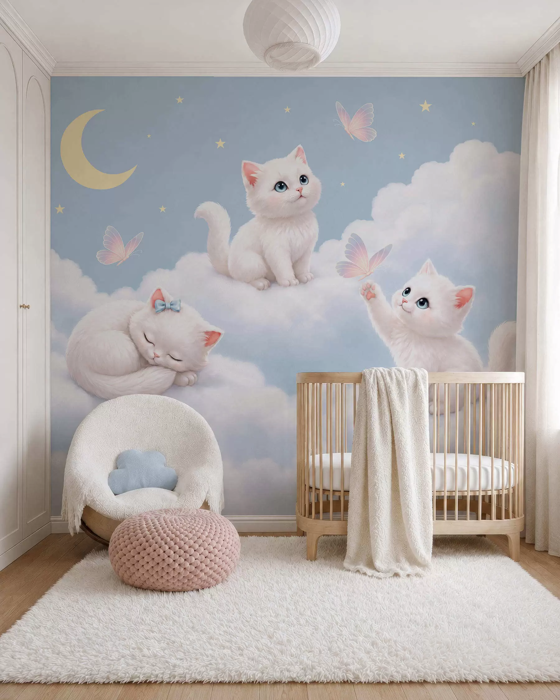 wall murals Kittens in the Clouds w05841