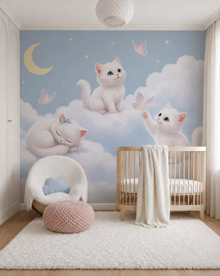 wall murals Kittens in the Clouds w05841