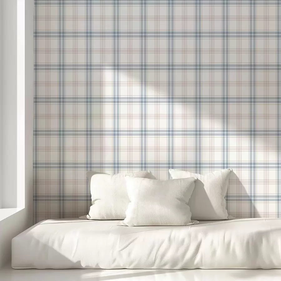 wall murals Клітинний візерунок у блакитних і сірих тонах a01250v1