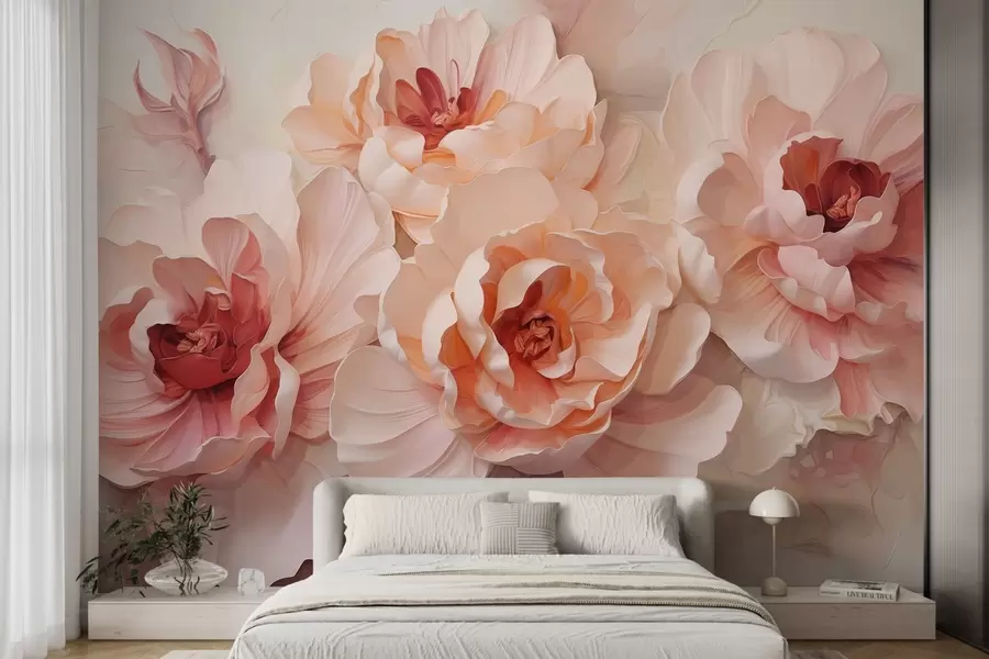 wall murals Stylized abstract flowers w05639