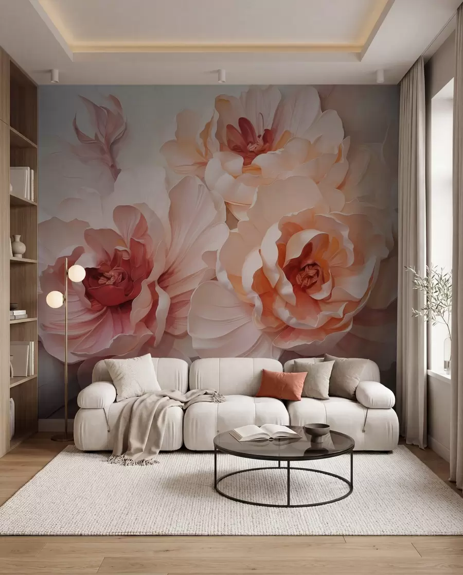 wall murals Stylized abstract flowers w05639