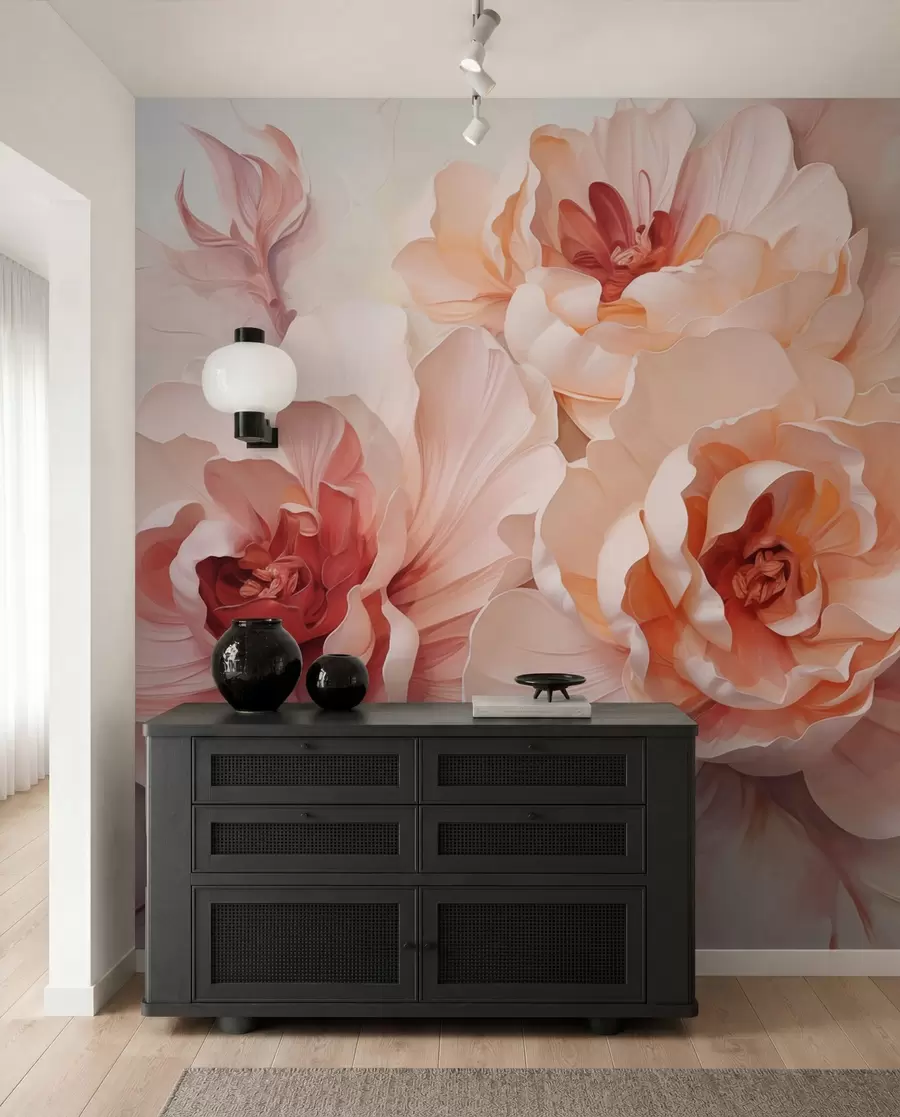 wall murals Stylized abstract flowers w05639