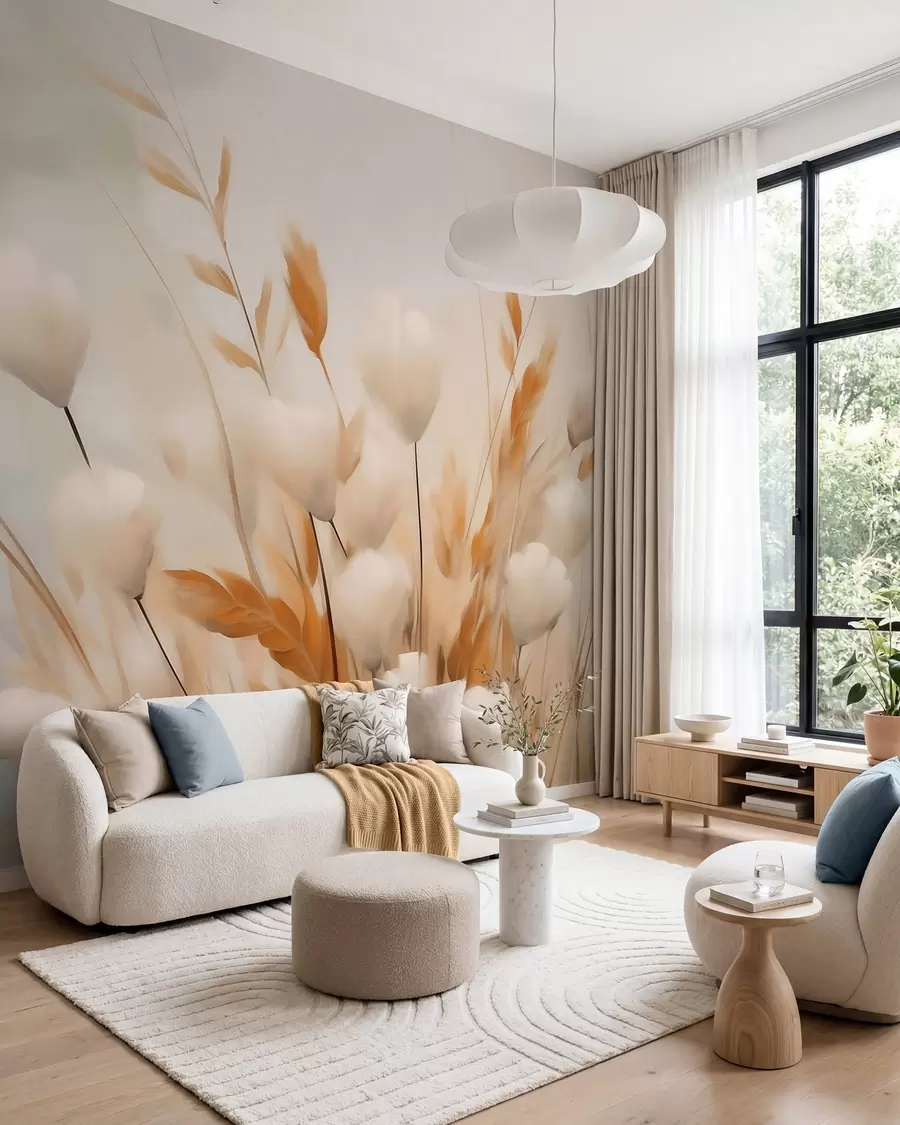 wall murals Abstract dried flowers w05851