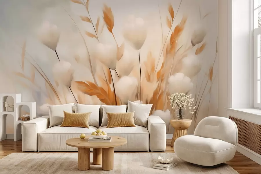 wall murals Abstract dried flowers w05851