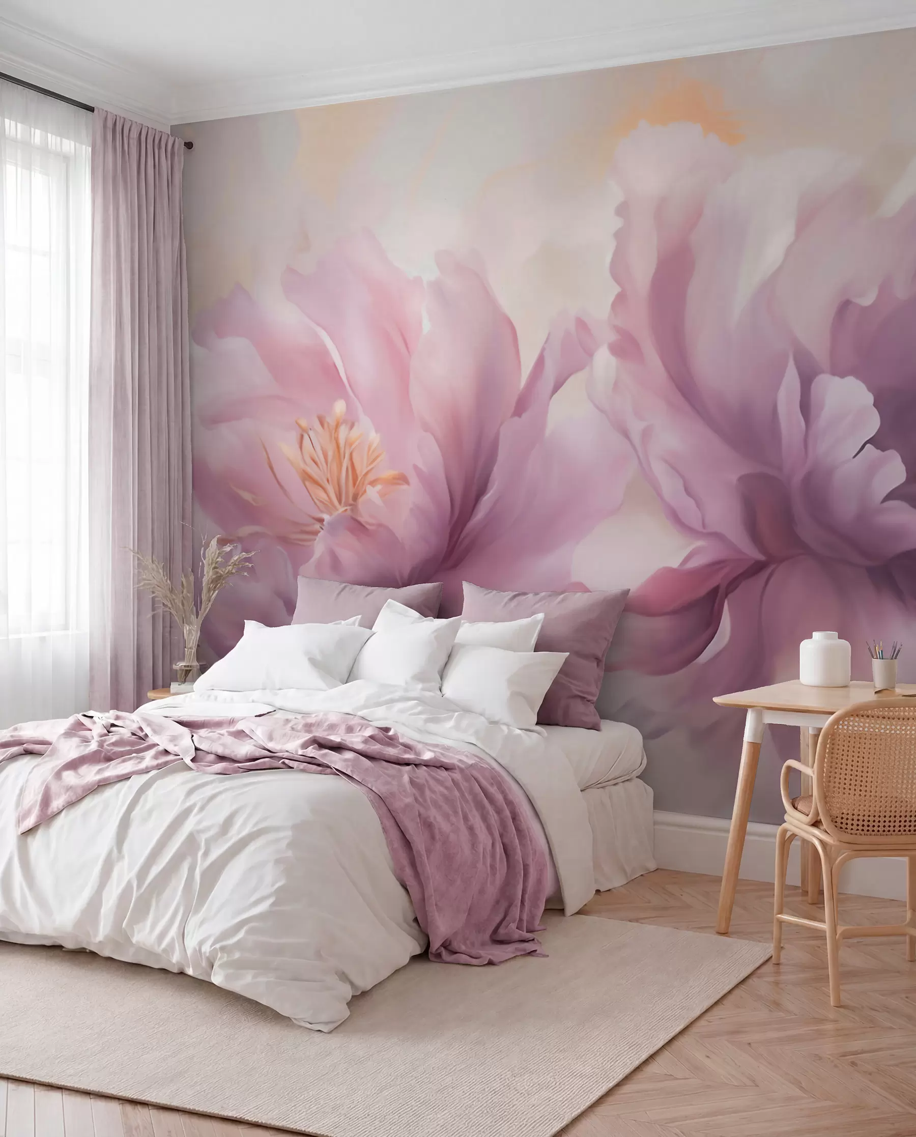 wall murals Lavender Peonies w05797