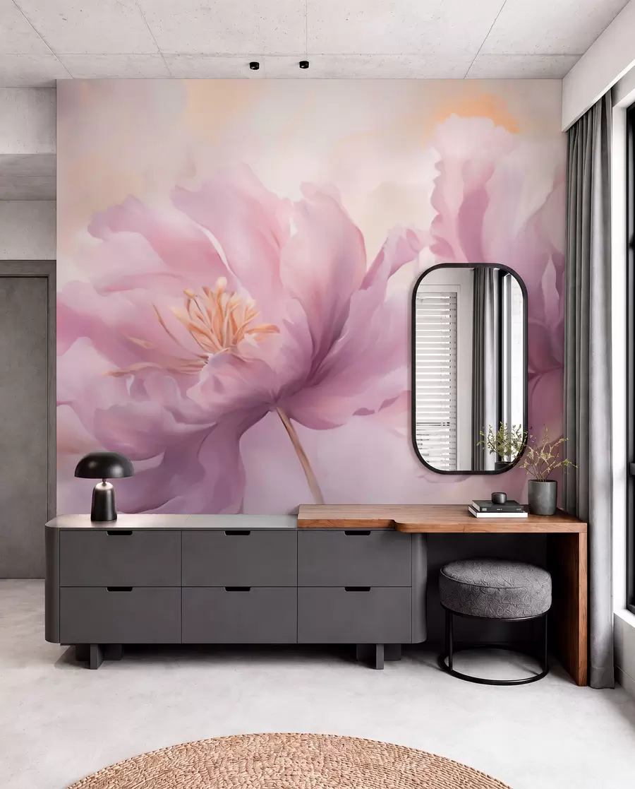 wall murals Large peony flowers w05797